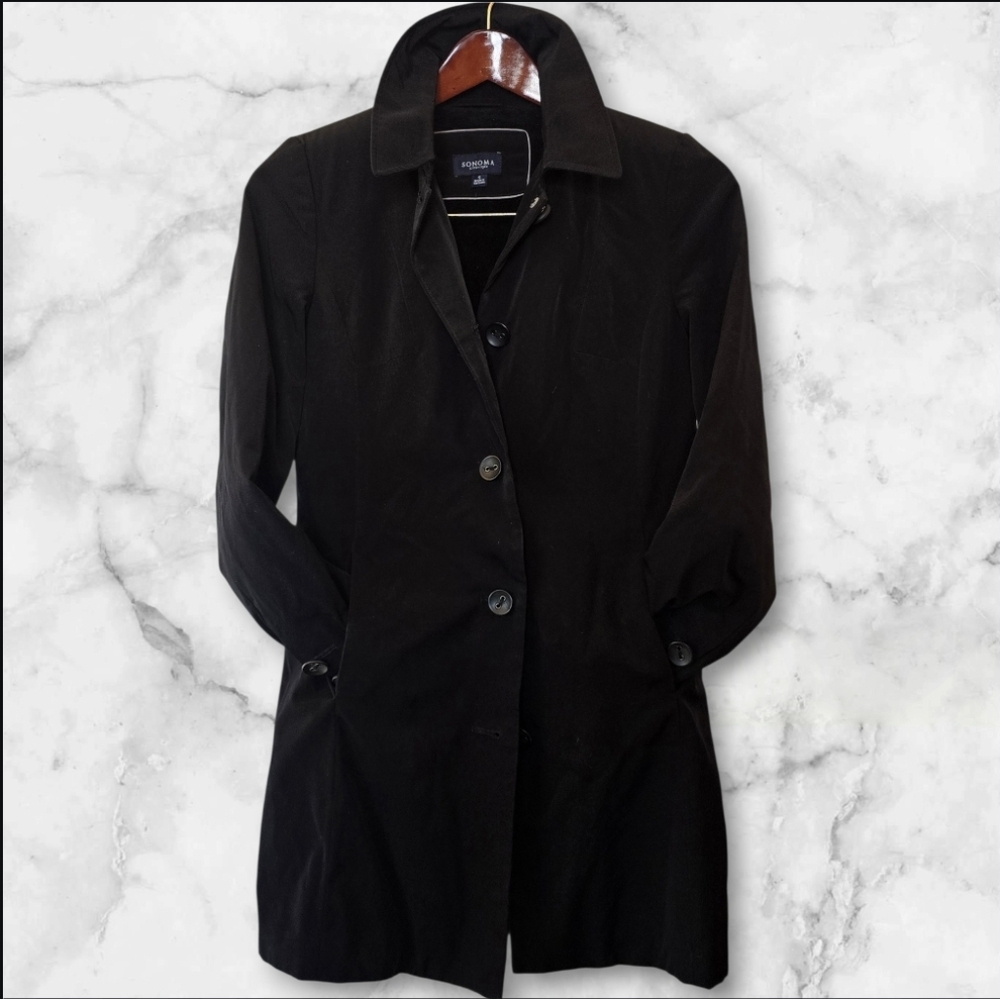 Women's Sonoma Black Trench Coat (SIZE: small)